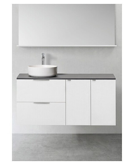 Hafa Shape 1200 Servantskap m/2 skuffer 120x45,3x53,5 cm u/grep Hvit Høyglans