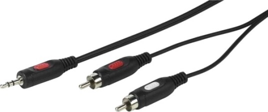 Vivanco Vvajack2rca25mmk 2 X Rca Hankjønn 3.5Mm Hankjønn 2,5 M Svart