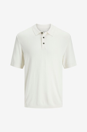 Jack & Jones Genser jprccWilliam Knit Polo SS Hvit
