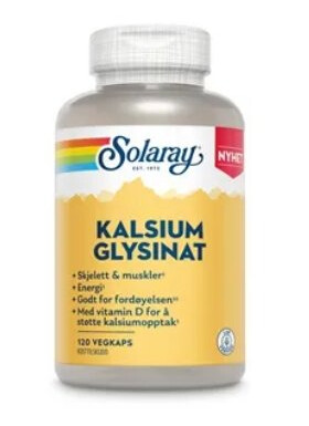 Solaray Kalsium Glysinat 120 kapsler