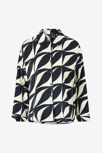 Vero Moda - Bluse vmKypra LS Wide Long Short Wvn - Svart