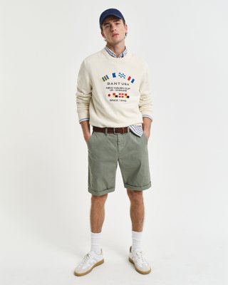 Gant Regular fit solbleket chinoshorts KALAMATA GREEN 29