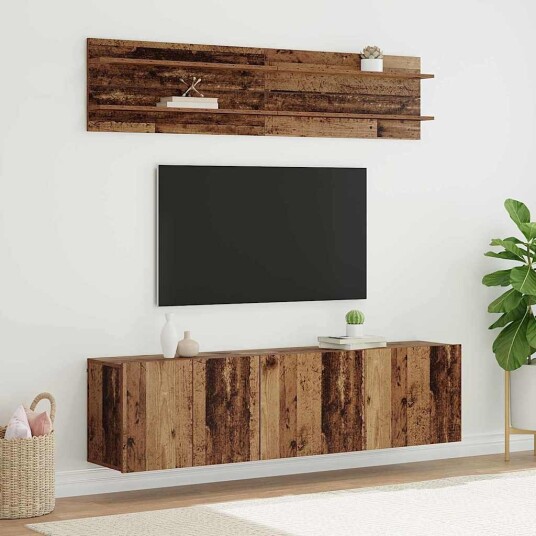 TV Enheter Veggmontert 6 pcs Gammelt tre Konstruert tre