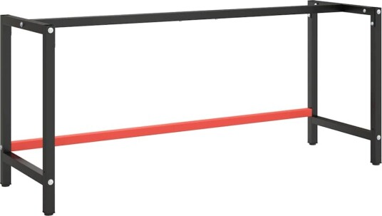  Ramme til arbeidsbenk matt svart og rød 180x57x79 cm metall 151457