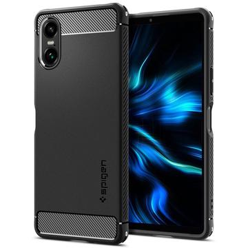 Spigen Rugged Armor Mobildeksel til Sony Xperia 10 VI - Svart TPU Spigen Rugged Armor Mobildeksel til Sony Xperia 10 VI - Svart TPU