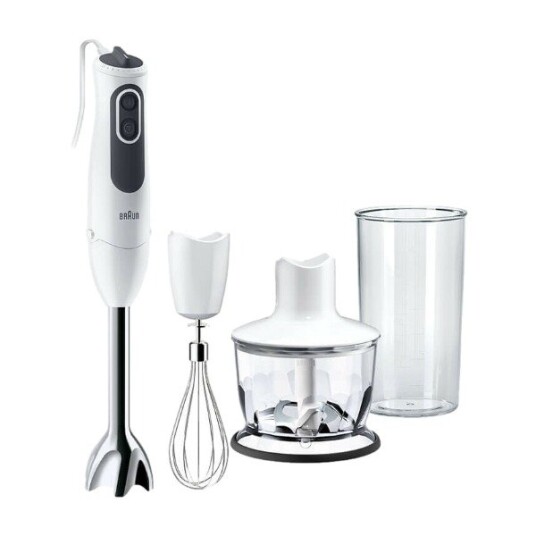 Braun MultiQuick 3 Stavmikser 750 W med Rustfri Fot og Tilbehør Hvit MQ3135WH