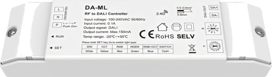 Ledlife LEDlife rWave DALI kontroller Push dim avlastning i begge ender Ledlife LEDlife rWave DALI kontroller Push dim avlastning i begge ender