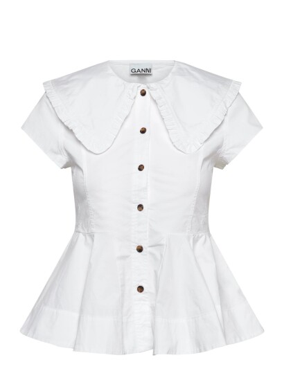 Ganni White Stretch Poplin Shirt White 40 Ganni White Stretch Poplin Shirt White 40