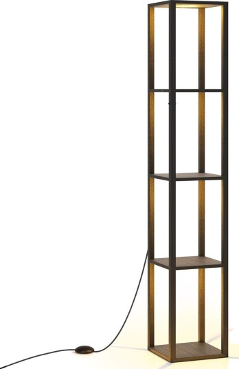 Gulvlampe med hyller og dimbare LED lys 165 cm