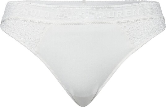 Polo Ralph Lauren Intimates Cotton Lace Thong   Cream   XL