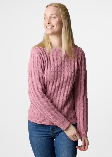 Seaside Tampa Cabel Knit W Dusty Rose 46 Strikket