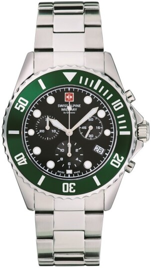 Swiss Alpine Military Herreklokke 7053.9133 Master Diver Sort/Stål