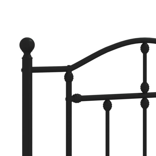 vidaXL Sengegavl i metall svart 107 cm