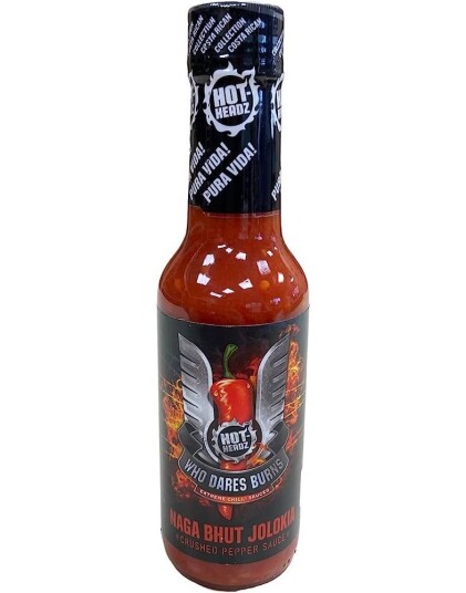 Who Dares Burns! Crushed Naga Hotsauce Kjempesterk Habanero og Ghost Pepper Chilisaus 148 ml Who Dares Burns! Crushed Naga Hotsauce Kjempesterk Habanero og Ghost Pepper Chilisaus 148 ml