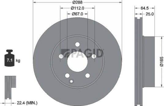 PAGID 54596NC Bremseskive PAGID 54596NC Bremseskive