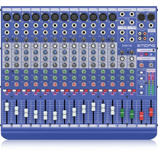 Midas Dm16 16 Input Analogue Live And Studio Mixer With Midas Preamps Midas Dm16 16 Input Analogue Live And Studio Mixer With Midas Preamps