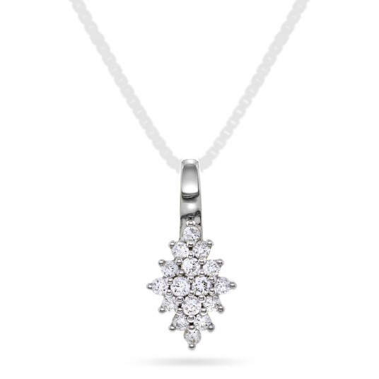 Pan Jewelry Anheng i 585 hvitt gull med diamanter 0,33 ct
