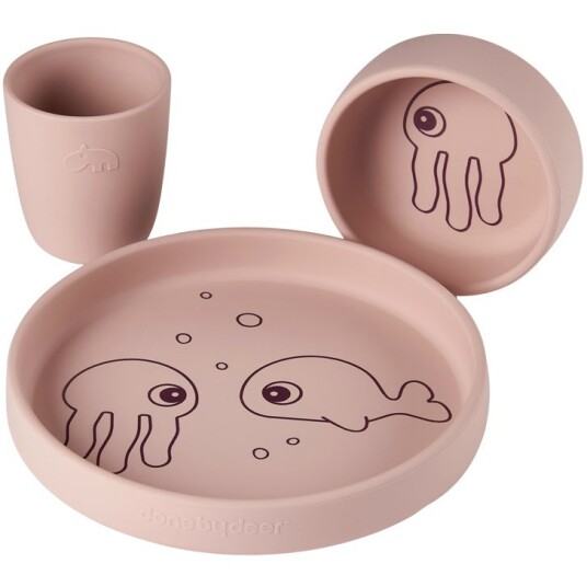 Done by Deer silicone dinner set Sea friends powder