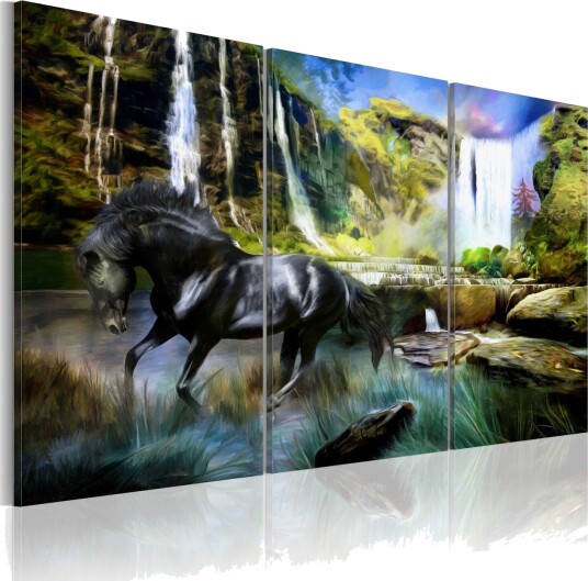 Bilde Horse On The Sky Blue Waterfall Background 60x40 Artgeist sp. z o. o.