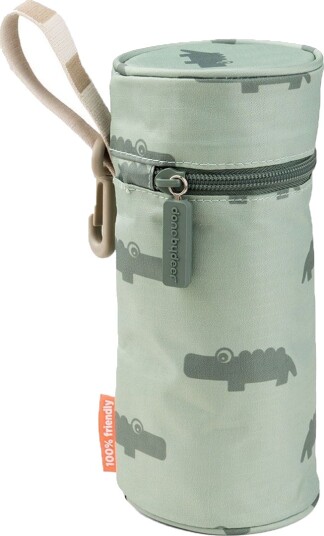 Done by Deer Kids Insulated Bottle Holder Croco Green - Green - ONE SIZE