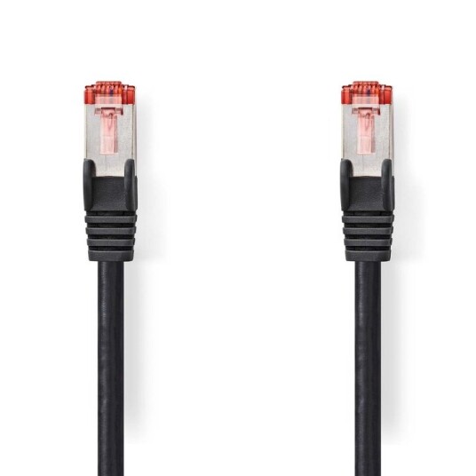 Nedis CAT6 Nettverkskabel | RJ45 Han | RJ45 Han | S/FTP | 0.50 m | Rund | LSZH | Sort | Label