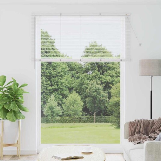 Vindu Persienne med gardiner Manual Hvit Aluminium