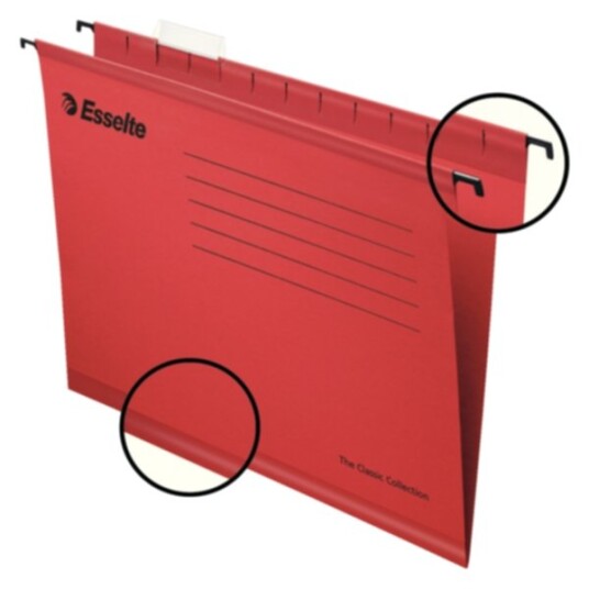 Hengemappe Classic Std A4 Rød Pakke/25