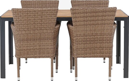 Venture Home   Spisegruppe Break med 4 stk spisestoler Malina   Natur