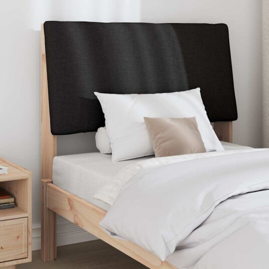 Polstret sengegavl Svart 100 cm Massiv furu
