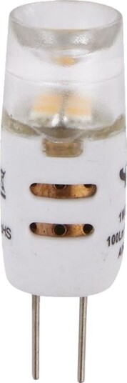 Spl G4 1W LED pære 12V   100lm dimbar klart glass 2700K   Dimbar : Dimbar Kulør : Varm