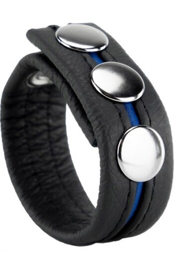 The Red Cockring En Cuir Black/Blue