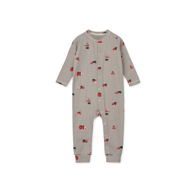 Jumpsuit LIEWOOD Birk-pyjamas Holiday vehicles/stripe marineblå Jumpsuit LIEWOOD Birk-pyjamas Holiday vehicles/stripe marineblå