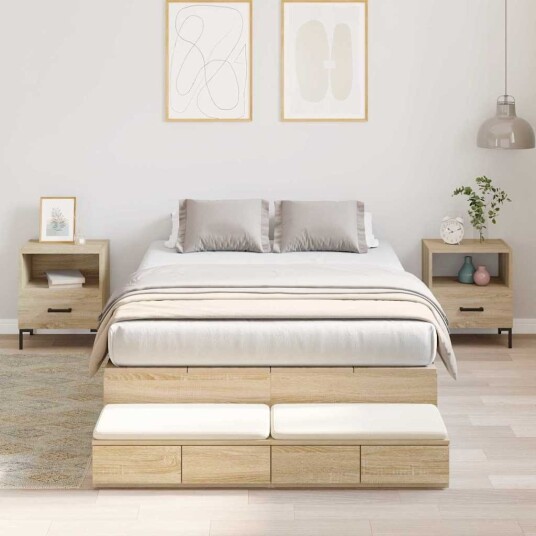 lagringsengramme Sonoma eik 120x200 cm