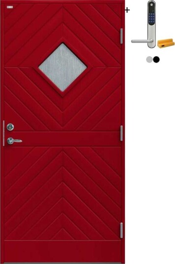 Ytterdør Diplomat Karin Cotswold Glass med Yale Doorman Classic Home