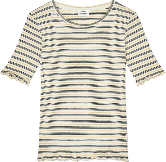 Mads Nørgaard 2X2 Cotton Stripe Stripe Tuviana Tee Yellow 128 Mads Nørgaard 2X2 Cotton Stripe Stripe Tuviana Tee Yellow 128