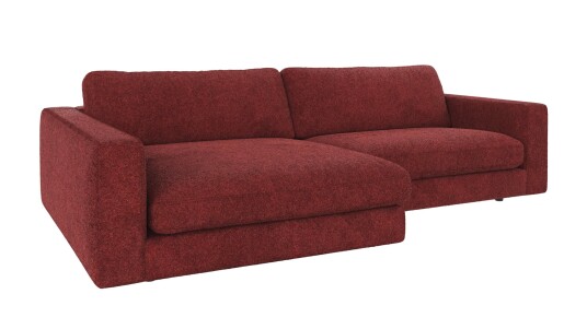 Rowico Home Duncan 3 seters sofa med sjeselong V Rød Anna 8 258 x 150 x 78 cm Rød