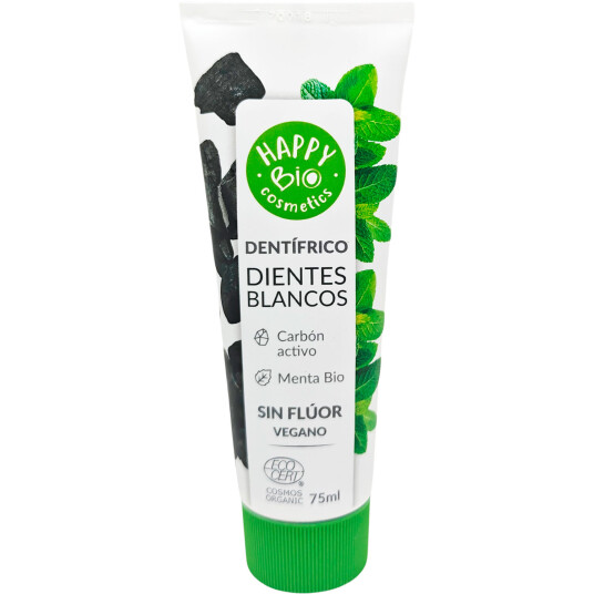 Økologisk Whitening Tandpasta HAPPY BIO Charcoal & Mint 75 ml. Økologisk Whitening Tandpasta HAPPY BIO Charcoal & Mint 75 ml.
