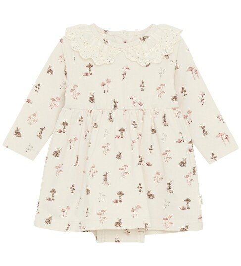Minymo Dress Ls Aop - Cream - 86 Minymo Dress Ls Aop - Cream - 86