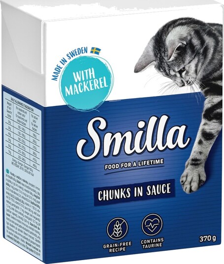 Smilla Våtfôr Biter I Saus Makrell 6 X 370 G