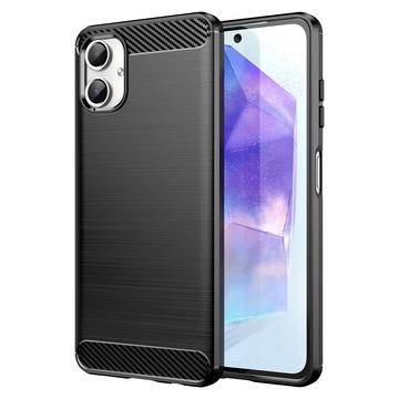 Samsung Galaxy A06 Børstet TPU Deksel Karbonfiber Svart
