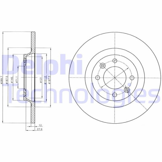 Bremseskive DELPHI BG4322 Bremseskive DELPHI BG4322