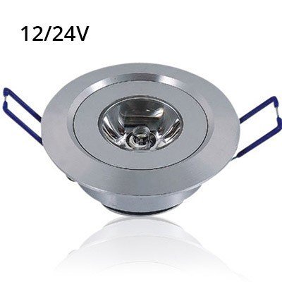 1,5W downlight - Hull: Ø4,2 cm, Mål: Ø5,2 cm, 2,2 cm høy, dimbar, 12V/24V - Dimbar : Dimbar, Kulør : Varm