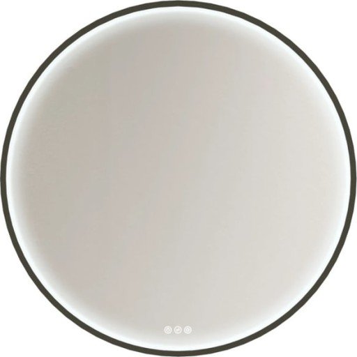 Dansani Moon rammespeil ø75 cm, svart, lysstyring