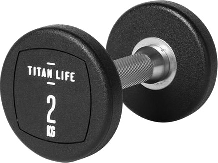 Titan Life PRO Dumbbell PU, Gummimanualer Vekt 2 kg