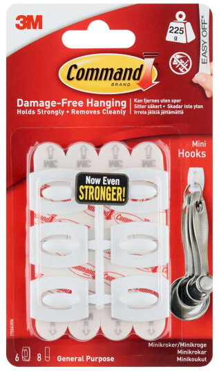 3M Command Mini kroker, 6 stk 3M Command Mini kroker, 6 stk