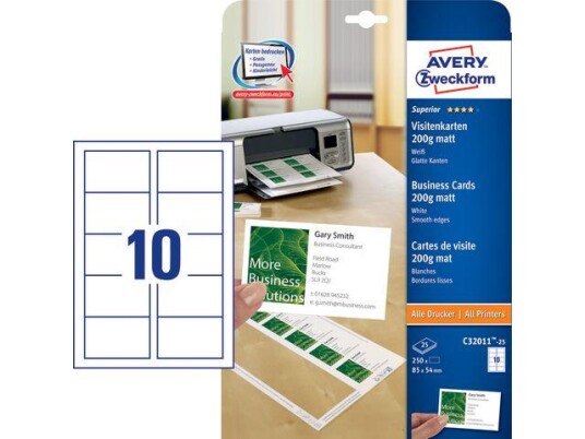 AVERY Visittkort Avery ILC 85x54mm 200g 250