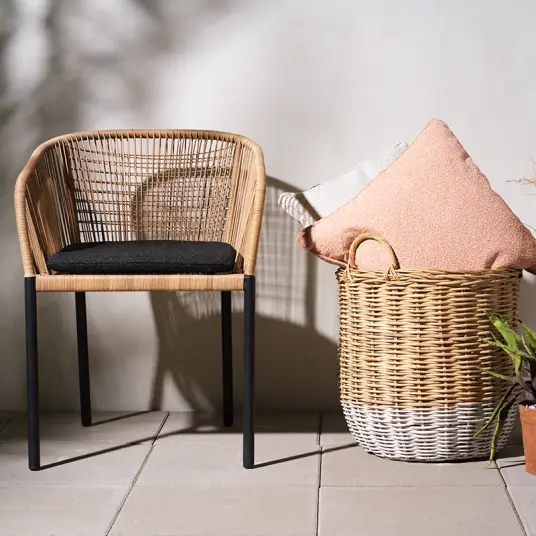Brafab Delta stol Antrasitt / Natural Wicker / Teddy Black Brafab Delta stol Antrasitt / Natural Wicker / Teddy Black