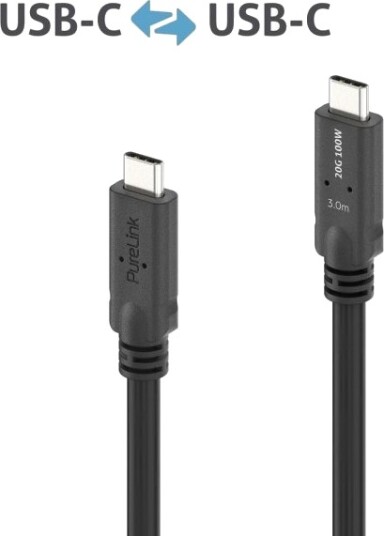 Purelink Pi6600 030 3 M Usb C Usb C Usb4 Gen 2X2 20 Gbit/S Sort