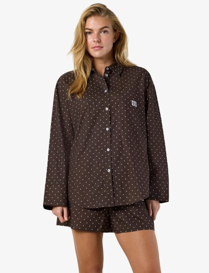 NOISY MAY Nmfrida L/S Button Shirt Wvn Box Brown M