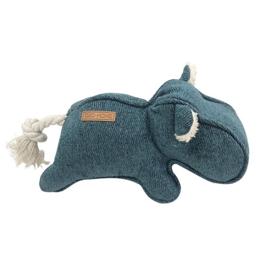 D&D D&D Flodhest I Chenille Blå 12Cm